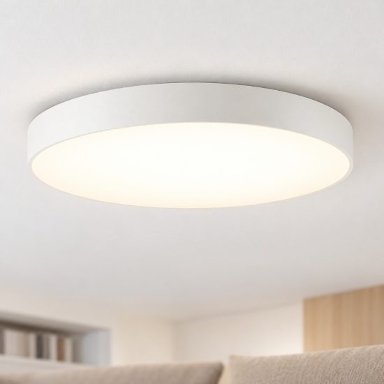 Ideal lux halo plafoniera led 46w 3000k 60cm per soggiorno moderna bianca