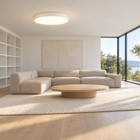 Ideal lux halo plafoniera led 46w 3000k 60cm per soggiorno moderna bianca