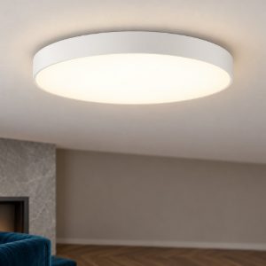 Ideal lux halo plafoniera led 46w 4000k 60cm per soggiorno moderna bianca
