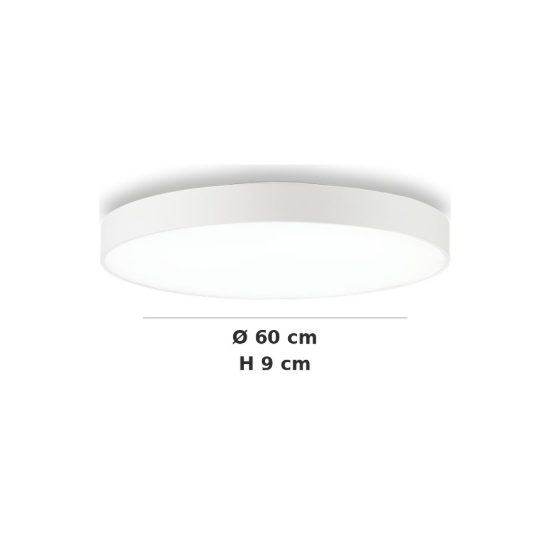 Ideal lux halo plafoniera led 46w 4000k 60cm per soggiorno moderna bianca