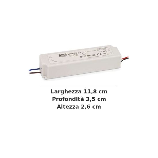 Ideal lux alimentatore da esterno a tensione costante 24v 20w ip67 on-off acciaio