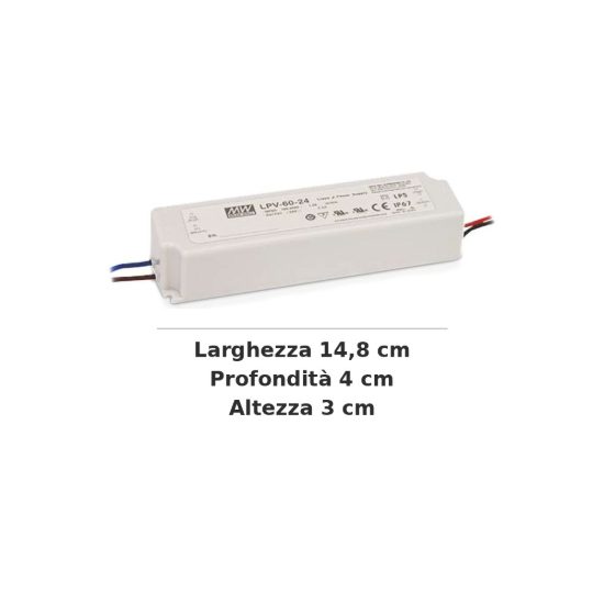 Ideal lux alimentatore da esterno a tensione costante 24v 40w ip66 on-off acciaio