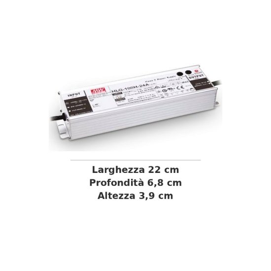 Ideal lux alimentatore da esterno a tensione costante 24v 100w ip67 on-off acciaio