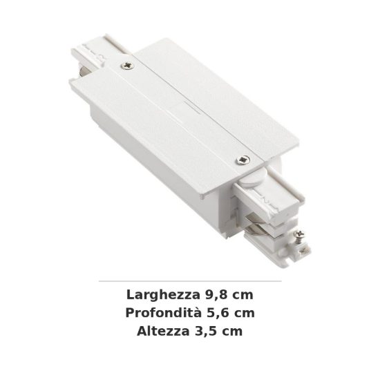 Ideal lux link giunto di alimentazione centrale per binario trifase da incasso on-off bianco