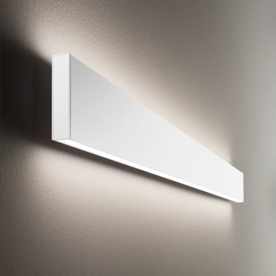 Ideal lux steel applique led 32w 3000k dimmerabile 120cm lineare bianca per ingresso