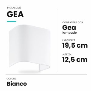 Ideal lux gea paralume in pvc rivestito di tessuto bianco