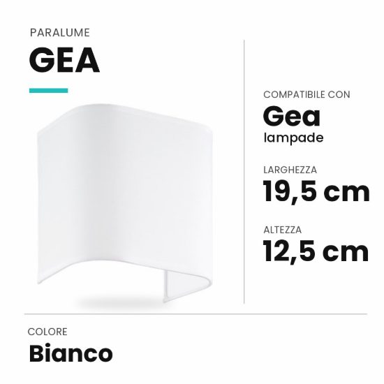 Ideal lux gea paralume in pvc rivestito di tessuto bianco