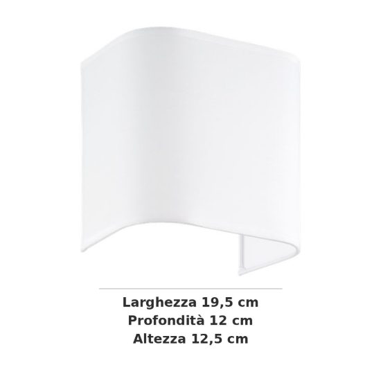 Ideal lux gea paralume in pvc rivestito di tessuto bianco