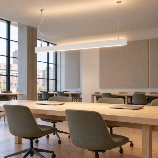 Ideal lux steel lampadario lineare biemissione fascio largo led 32w 3000k 120cm bianco
