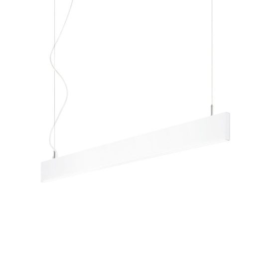 Ideal lux steel lampadario lineare biemissione fascio largo led 32w 3000k 120cm bianco