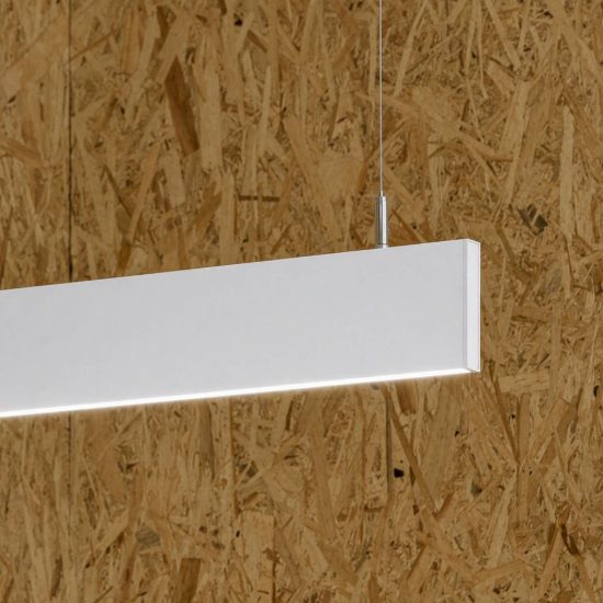 Ideal lux steel lampadario lineare biemissione fascio largo led 32w 3000k 120cm bianco