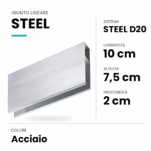 Ideal lux steel giunto lineare 10cm per sistema lineare a sospensione acciaio