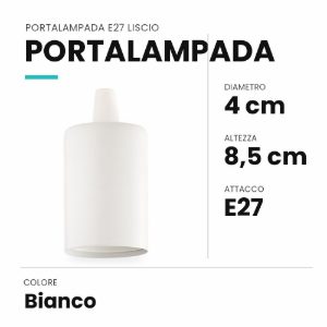 Ideal lux portalampada e27 liscio bianco