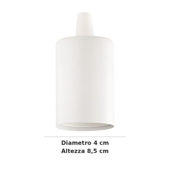 Ideal lux portalampada e27 liscio bianco