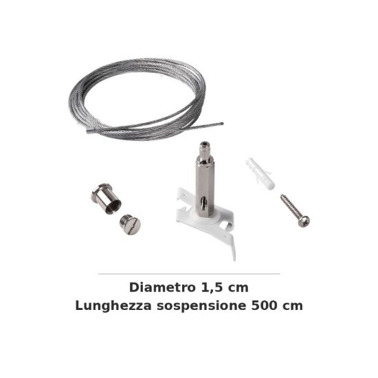 Ideal lux link kit di sospensione 5m per binario trifase bianco