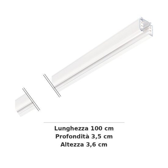 Ideal lux link binario trifase da superficie o a sospensione 1m on-off bianco