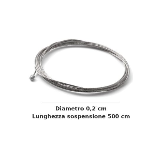 Ideal lux fluo kit di sospensione 5m per profilo acciaio