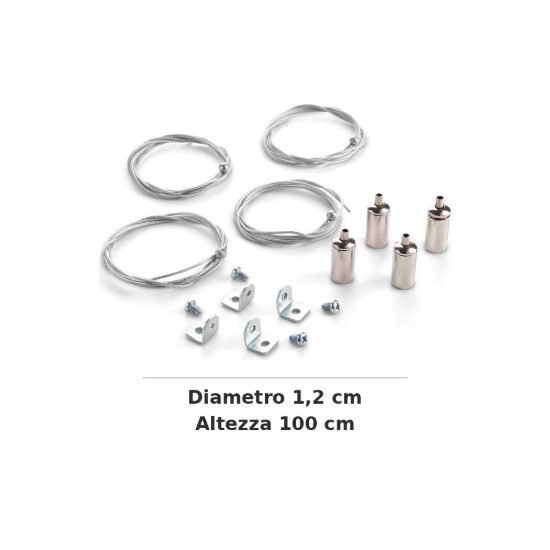 Ideal lux led panel kit di sospensione 100cm per pannelli led acciaio