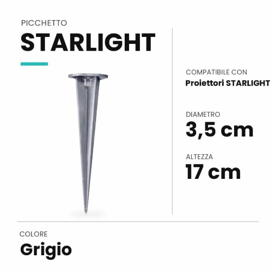 Ideal lux starlight picchetto da terreno per faretti da esterno grigio