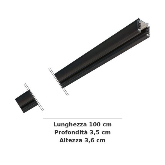 Ideal lux link binario trifase da superficie o a sospensione 1m dali/1-10v nero