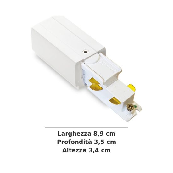 Ideal lux link testata di alimentazione sinistra per binario trifase da superficie dali/1-10v bianca