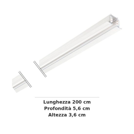 Ideal lux link binario trifase da incasso 2m dali/1-10v bianco