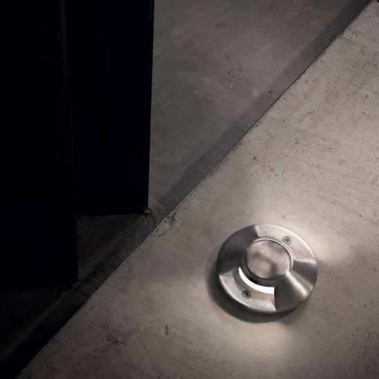 Ideal lux rocket segnapasso da esterno pavimento a luce doppia led 3w 3000k 9,2cm rotondo acciaio