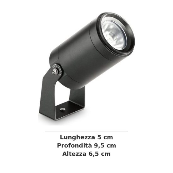 Ideal lux starlight faretto da esterno prato led 5,5w 3000k 5cm cilindrico moderno grigio
