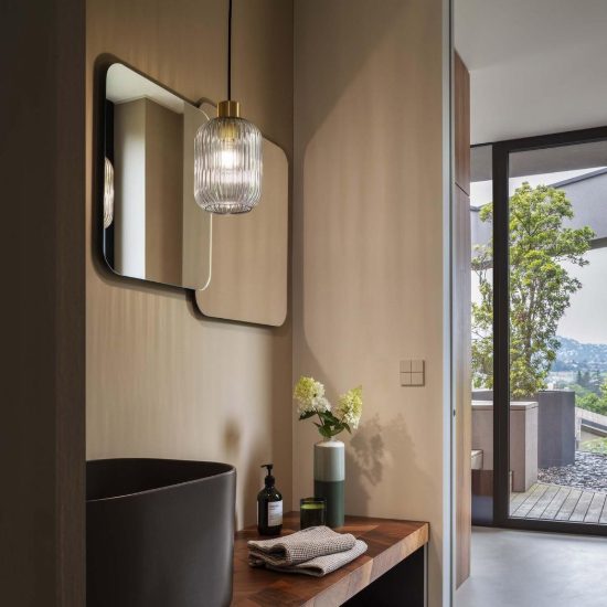 Ideal lux mint lampada a sospensione vetro rigato e27 14cm per camera da letto contemporanea verde