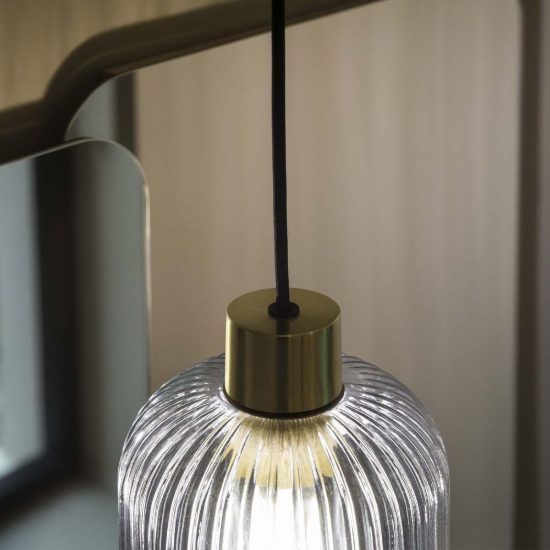 Ideal lux mint lampada a sospensione vetro rigato e27 14cm per camera da letto contemporanea verde