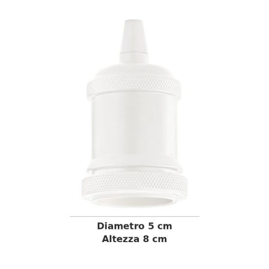 Ideal lux portalampada e27 con ghiera bianco