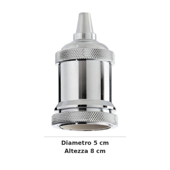 Ideal lux portalampada e27 con ghiera cromo