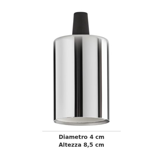 Ideal lux portalampada e27 liscio cromo