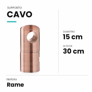 Ideal lux supporto per cavo 15xh 30mm rame
