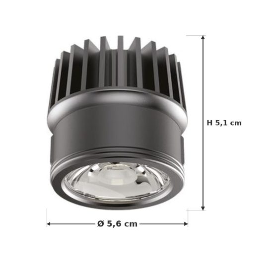 Ideal lux dynamic sorgente led per faretti da incasso 9w 4000k 5,6cm nero