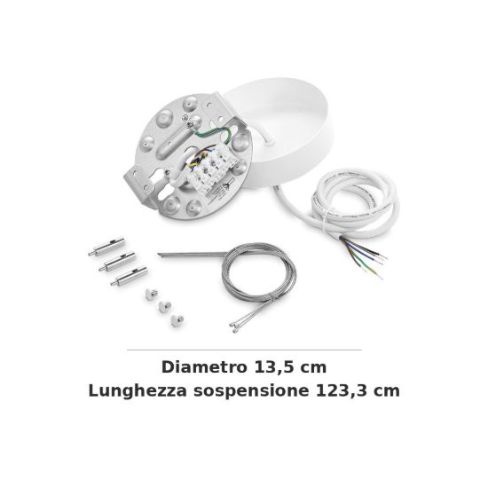 Ideal lux fly kit di sospensione per plafoniere bianco