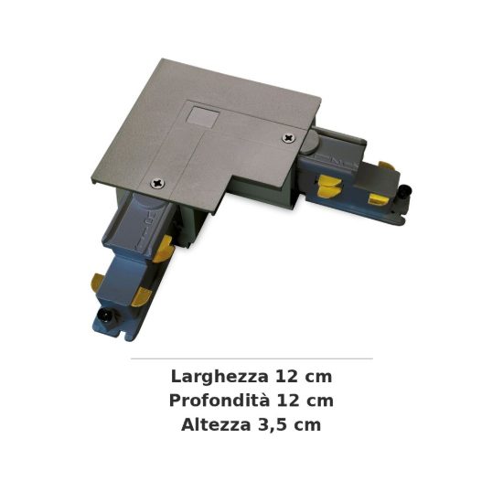 Ideal lux link giunto a l esterno per binario trifase da incasso dali/1-10v nero