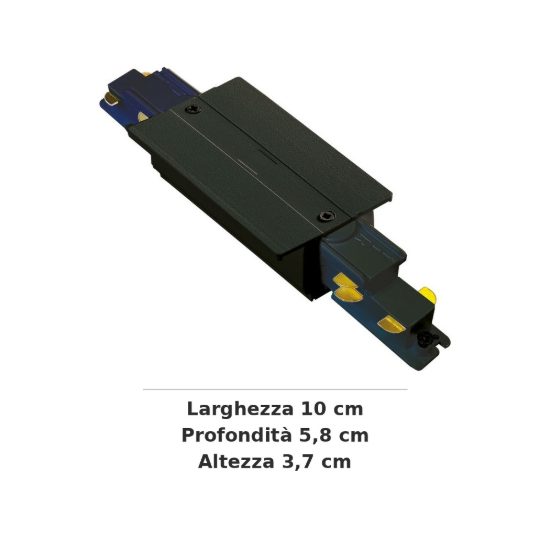 Ideal lux link giunto di alimentazione centrale per binario trifase da incasso dali/1-10v nero