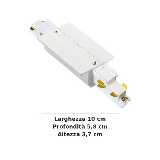 Ideal lux link giunto di alimentazione centrale per binario trifase da incasso dali/1-10v bianco