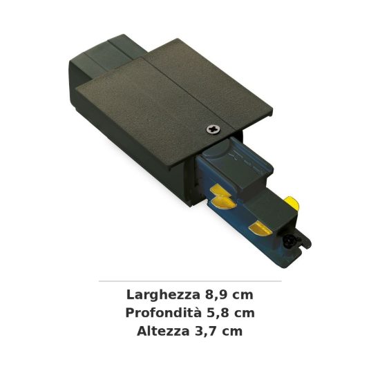 Ideal lux link testata di alimentazione destra per binario trifase da incasso dali/1-10v nera
