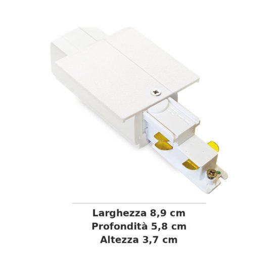 Ideal lux link testata di alimentazione destra per binario trifase da incasso dali/1-10v bianca