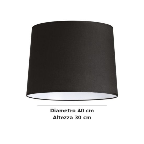 Ideal lux set up paralume conico in tessuto 40x30cm nero