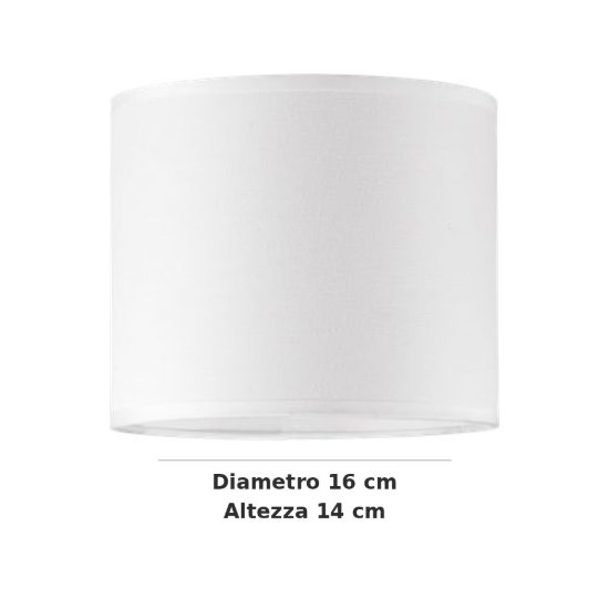 Ideal lux set up paralume cilindrico in tessuto 16x14cm bianco