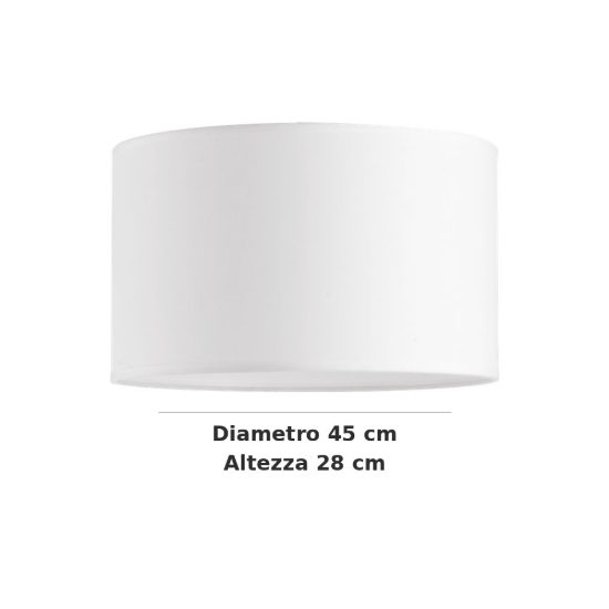 Ideal lux set up paralume cilindrico in tessuto 45x28cm bianco