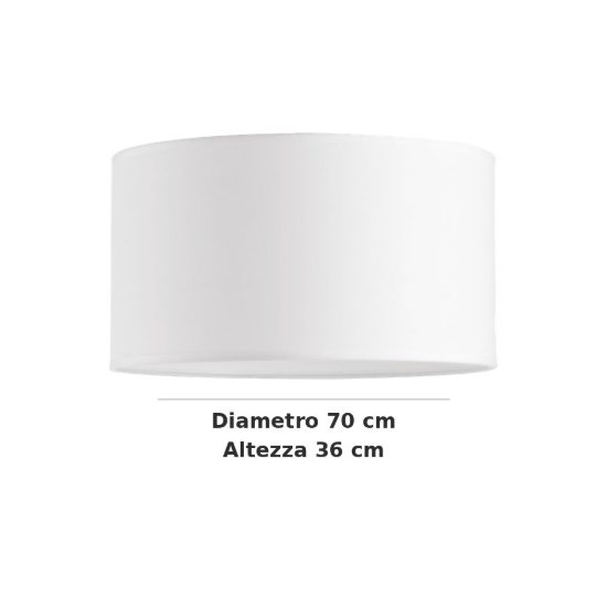 Ideal lux set up paralume cilindrico in tessuto 70x36cm bianco