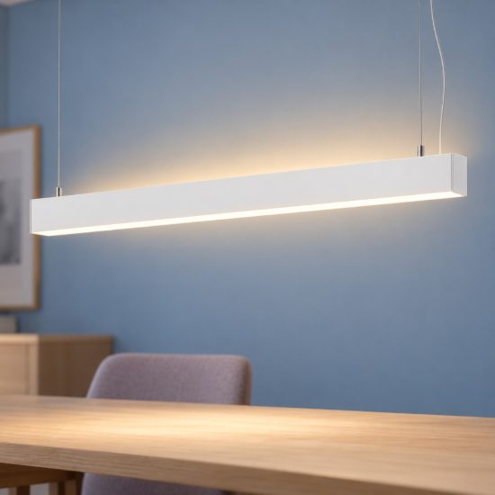 Ideal lux steel lampadario lineare biemissione fascio largo led 36w 3000k 107cm bianco