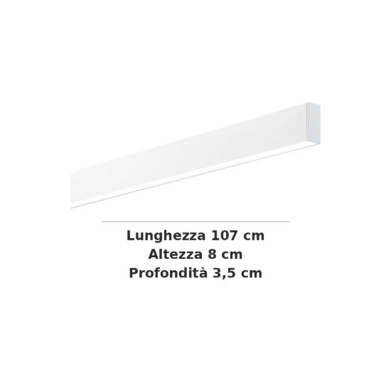 Ideal lux steel lampadario lineare biemissione fascio largo led 36w 3000k 107cm bianco