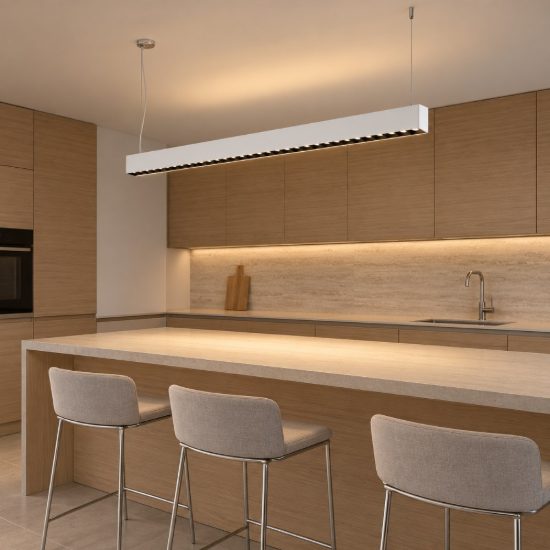 Ideal lux steel lampadario lineare biemissione fascio stretto led 36w 4000k 107cm bianco