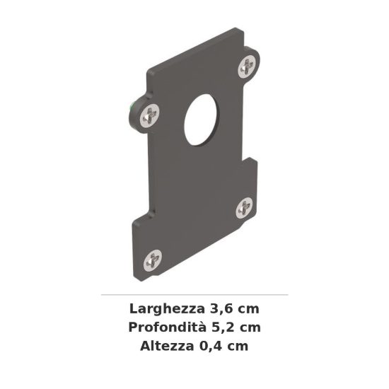 Ideal lux ego testata di chiusura con foro per binario da incasso nera