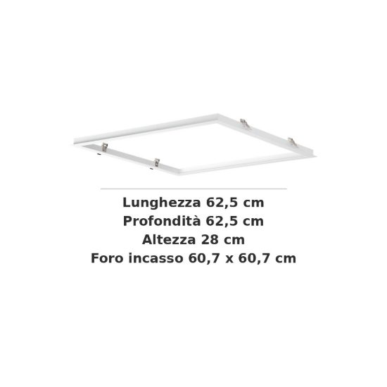 Ideal lux led panel cornice da incasso 60x60cm per pannelli led bianca